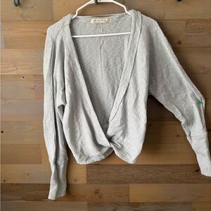 We The Free Gray V-Neck Sweater
